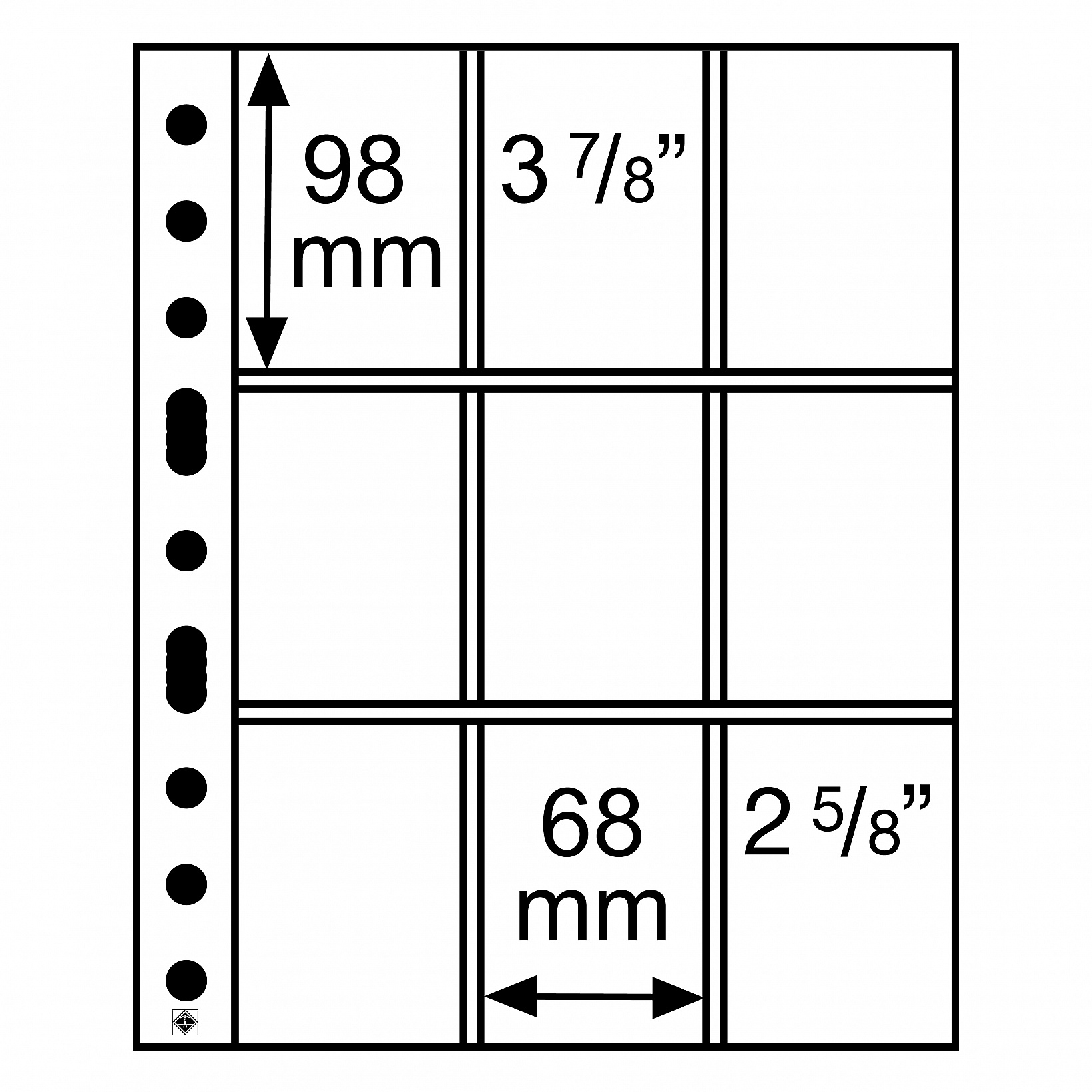 Listy GRANDE EASY, 50ks/bal, 9 x 68x98 mm, číre (312-3/3C) IN