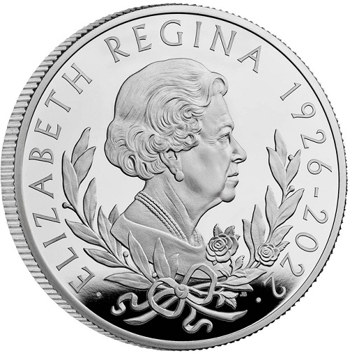 10 Pounds 2022 Anglicko PROOF 5 Oz Ag Her Majesty Queen Elizabeth II 