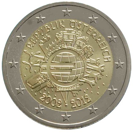 2 euro 2012 Rakúsko cc.UNC euro mena