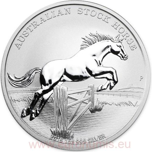 Dollar 2015 Austrália BU 1 Oz Ag, Australian Stock Horse