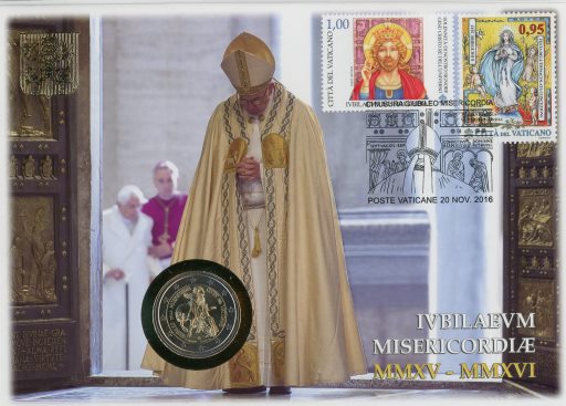 2 euro 2016 Vatikán cc.UNC Svätý rok milosrdenstva numisbriefe