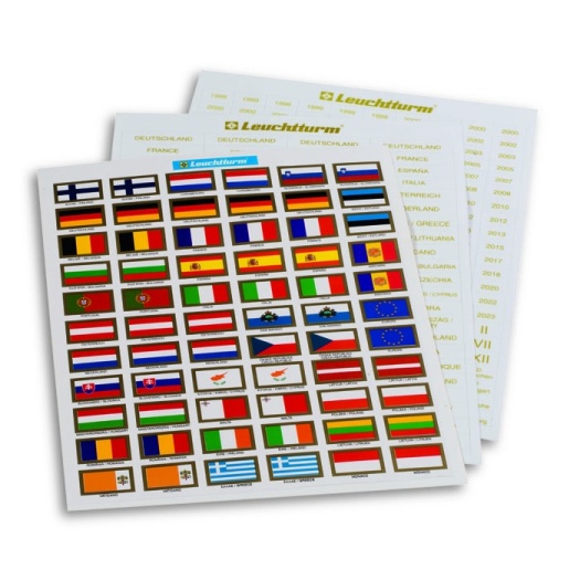 Samolepky vlajky a popisky európských štátov (LEEURO3)