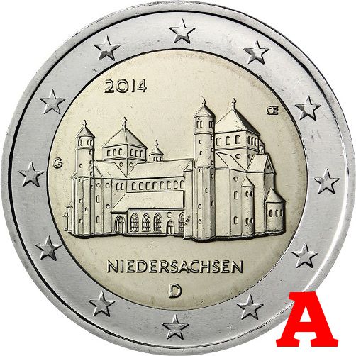 2 euro 2014 A Nemecko cc.UNC Dolné Sasko