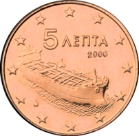 5 cent 2006 Grécko ob.UNC