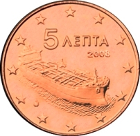 5 cent 2008 Grécko ob.UNC