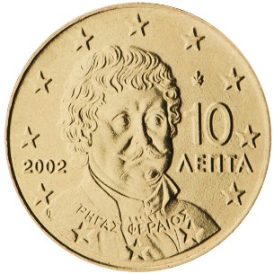 10 cent 2011 Grécko ob. UNC