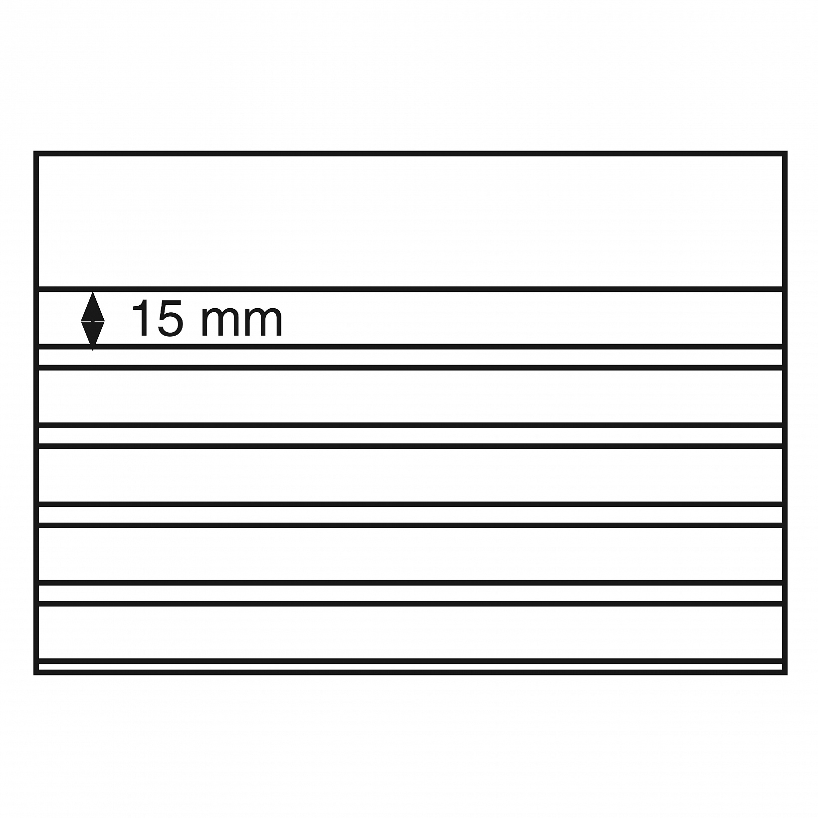 Štandartné PVC karty, 210x148mm, 5 číre pásy s krycím listom, čierne,50ks/bal IN
