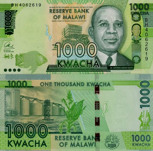 1000 Kwacha 2016 Malawi UNC séria BH 