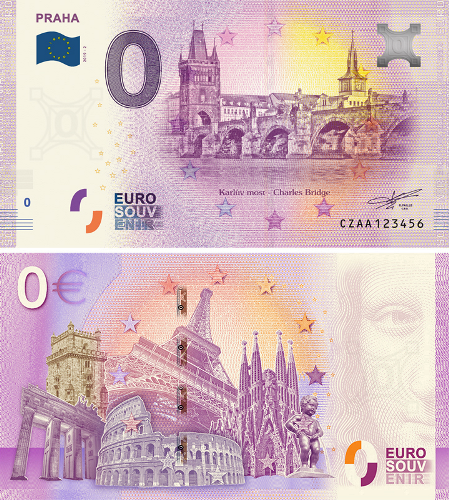 0 euro suvenír 2019/2 Česko UNC Praha - Karluv most