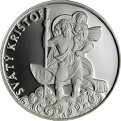 Strieborná medaila, Svätý Krištof, patrón pútnikov a cestovateľov