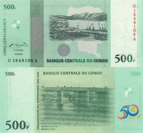 500 Francs 2010 Kongo Dem.Rep. UNC séria U*A