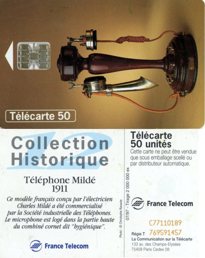 Tel.Karta, 1997, Francúsko, France Telecom, Téléphone Mildé 1911 (07/97)