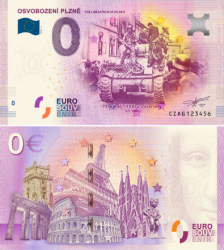 0 euro suvenír 2020/2 Česko UNC Osvobození Plzně