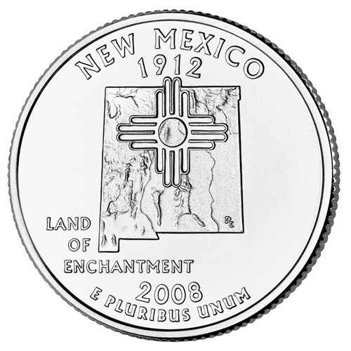 Quarter Dollar 2008 D USA UNC New Mexico