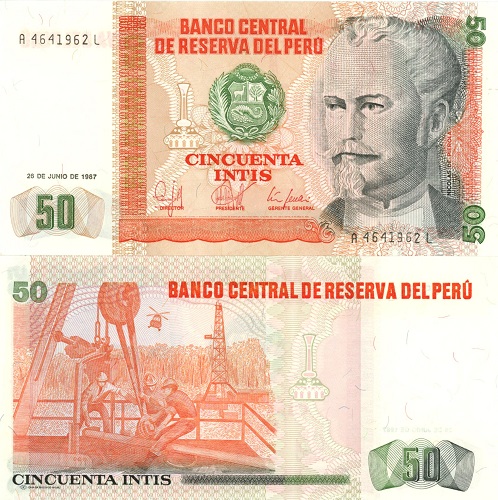 50 Intis 1987 Peru UNC séria A*L