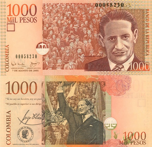 1000 Pesos 2001 Kolumbia UNC 