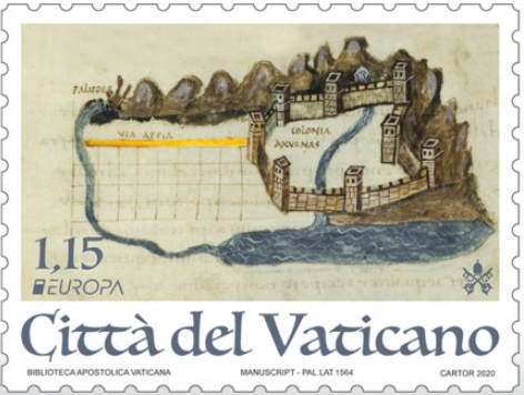 Známka 2020 Vatikán čistá, Staroveké poštové cesty (1,15 €)
