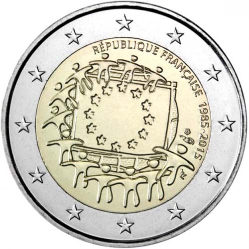 2 euro 2015 Francúzsko cc.UNC Európska vlajka
