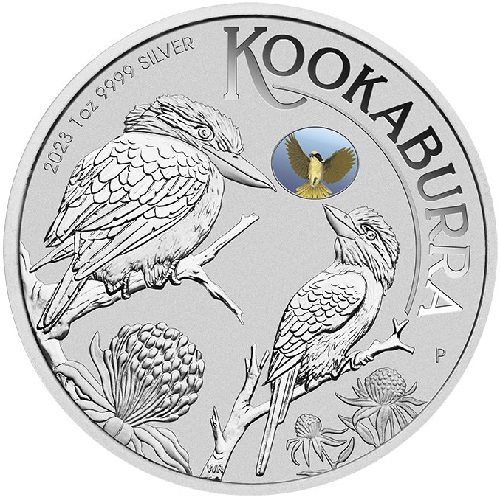 Dollar 2023 Austrália BU karta farbená 1 Oz Ag Kookaburra (Privy Mark) (X:8:2)