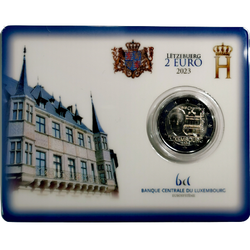 2 euro 2023 Luxembursko BU karta Luxemburský parlament