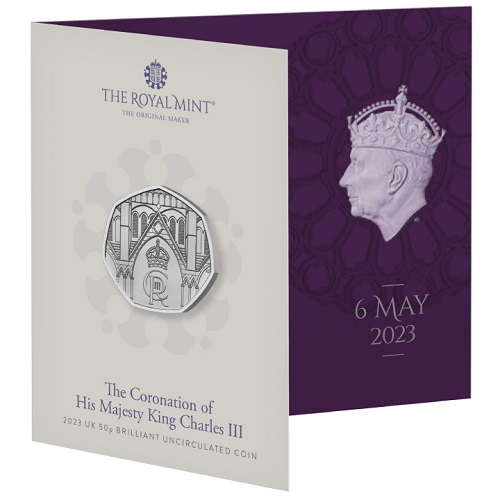 50 Pence 2023 Anglicko BU karta, Korunovácia Jeho Veličenstva kráľa Karola III