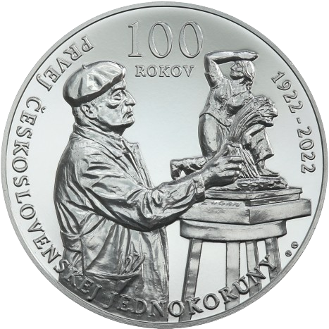 Strieborná medaila, pok.Ródiom, 100.výročie začatia razby jednokorunovej mince