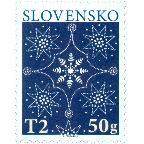 Známka 2020 Slovensko čistá, Vianoce 2020: modrotlač (728)
