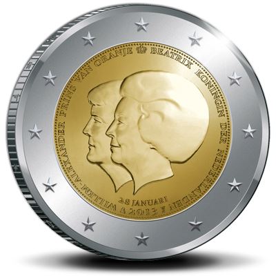 2 euro 2013 Holandsko cc.UNC, Zmena panovníka na tróne