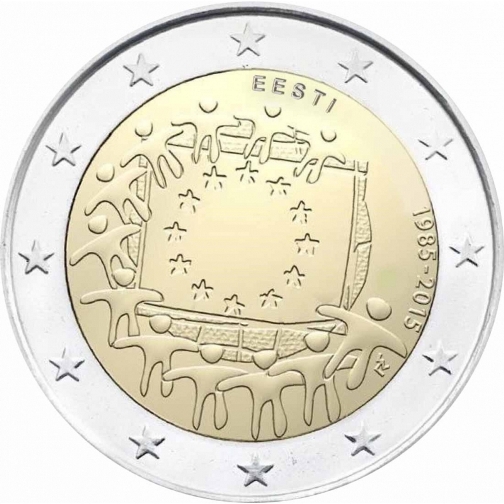 2 euro 2015 Estónsko cc.UNC Európska vlajka