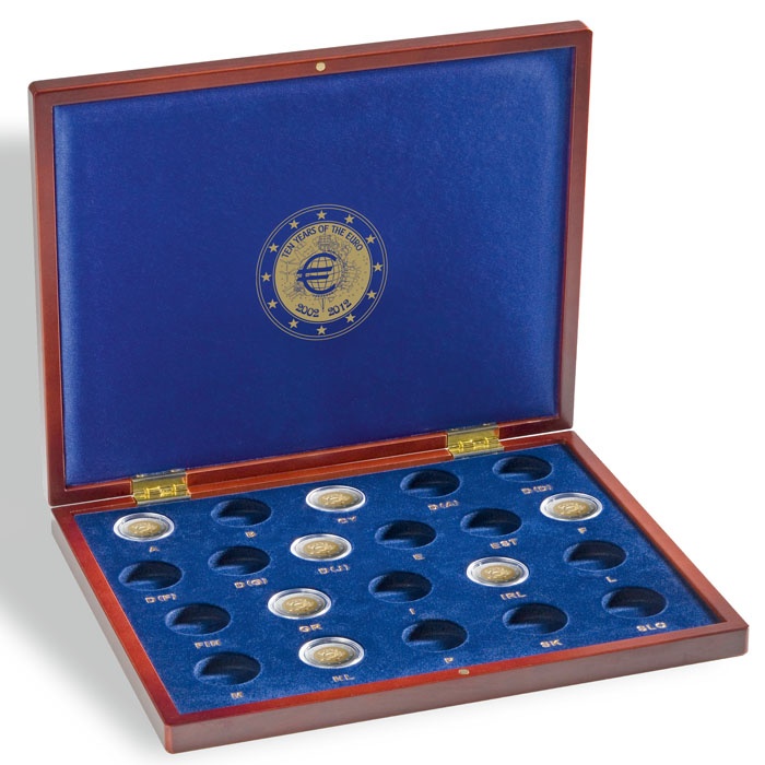 Kazeta VOLTERRA UNO de Luxe, 21 x 2 euro mince v kapsli "10 Years of th Euro" (HMKC2EUDEK)
