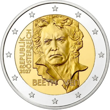 2-eurová minca 2027 Pocta hudobnému géniovi Ludwigovi van Beethovenovi