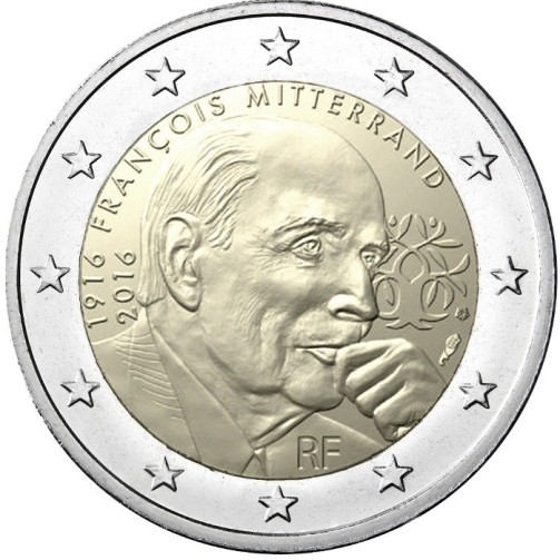 2 euro 2016  Francúzsko cc.UNC François Mitterrand