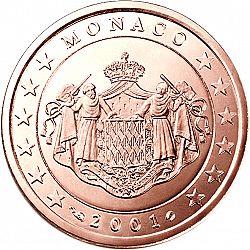 1 cent 2001 Monako ob.UNC