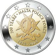 2 euro 2014 Malta cc.UNC Policajný zbor