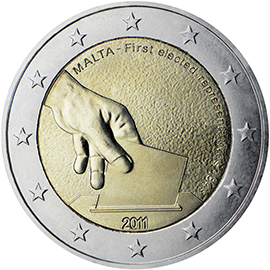 2 euro 2011 Malta cc.UNC Volby zastupiteľov 1849