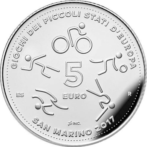 5 euro 2017 San Maríno PROOF Hry malých štátov