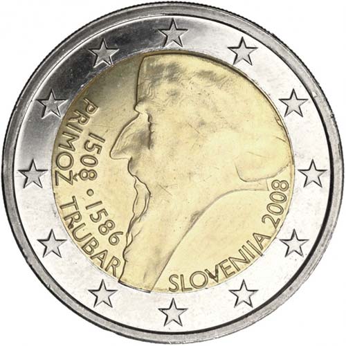 2 euro 2008 Slovinsko cc.UNC Primož Trubar