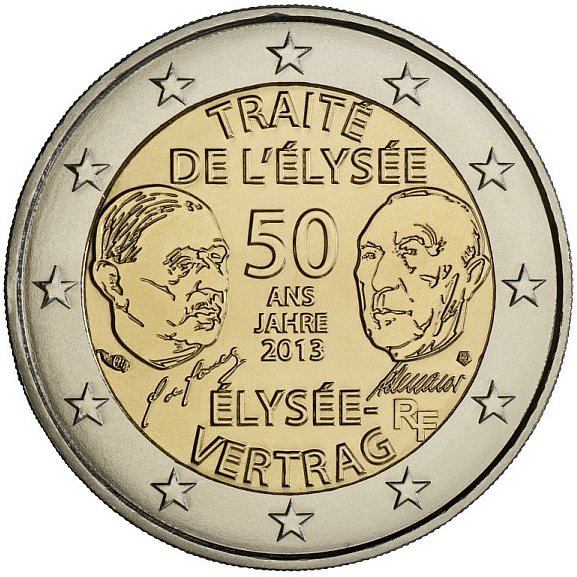 2 euro 2013 Francúzsko cc.UNC Elizejská zmluva