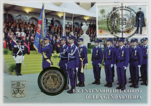 2 euro 2016 Vatikán cc.UNC Vatikánska polícia numisbriefe