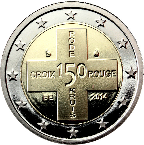 2 euro 2014 Belgicko cc.UNC, Červený kríž