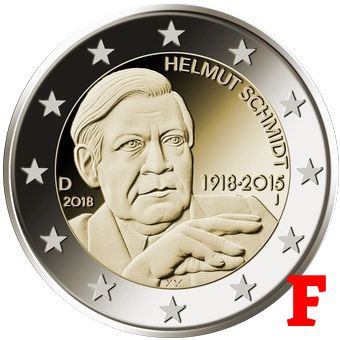 2 euro 2018 "F" Nemecko cc.UNC Helmut Schmidt 