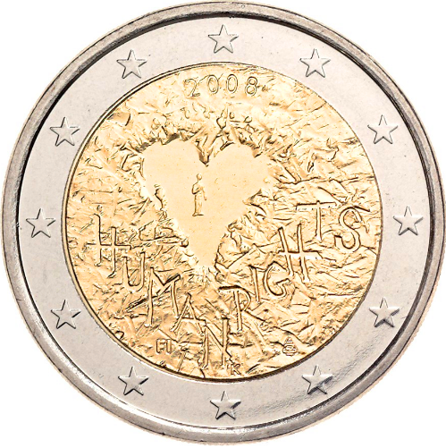 2 euro 2008 Fínsko cc.UNC, ľudské práva
