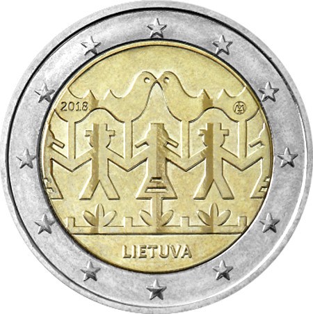 2 euro 2018 Litva cc.UNC tance a piesne 