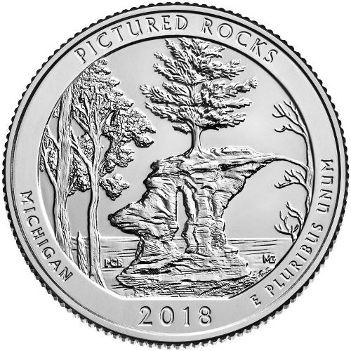 Quarter Dollar 2018 S USA UNC Pictured Rocks National Lakeshore