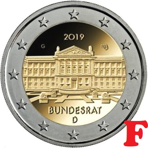 2 euro 2019 "F" Nemecko cc.UNC Bundesrat