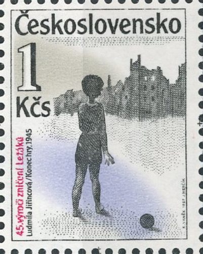 Známka 1987 Československo 45. výročí zničení Lidic a Ležáků
