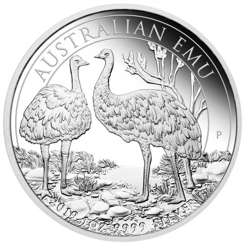 Dollar 2019 Austrália BU 1 Oz Ag, Australian Emu