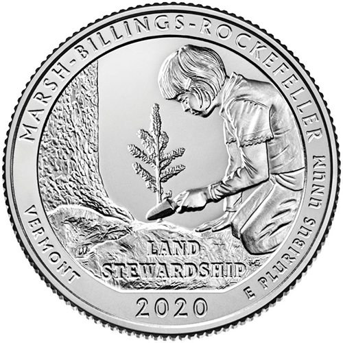 Quarter Dollar 2020 S USA UNC Marsh-Billings-Rockefeller