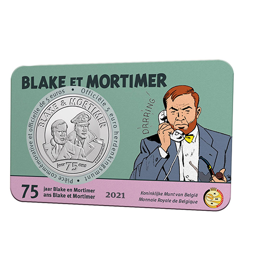 5 euro 2021 Belgicko BU karta Blake a Mortimer