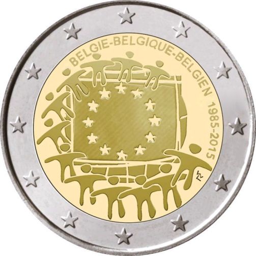 2 euro 2015 Belgicko cc.UNC Európska vlajka